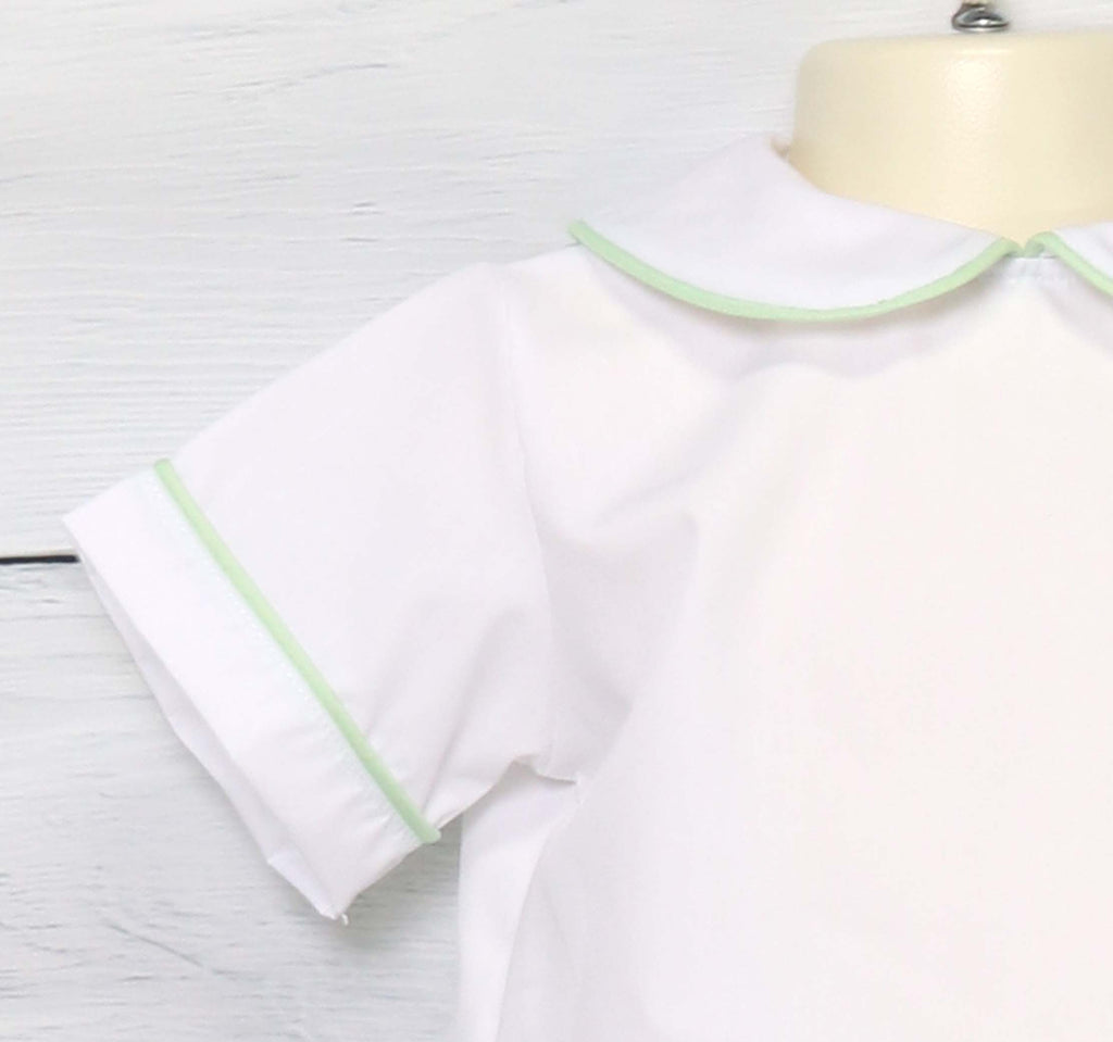 Baby Boy White Shirt Mint