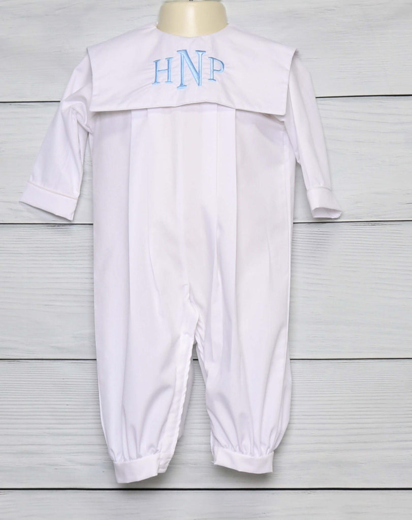 Baby Boy Baptism Romper