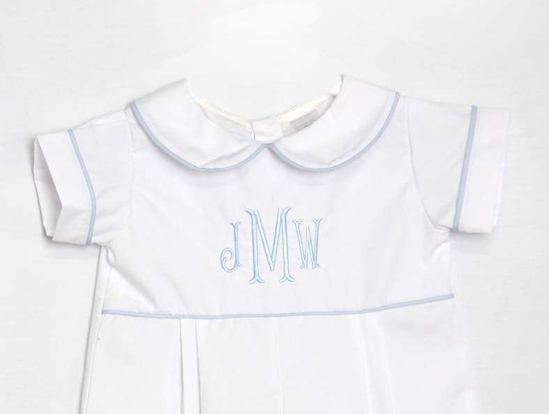 boys christening romper