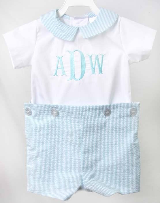 Boy Baptism Romper