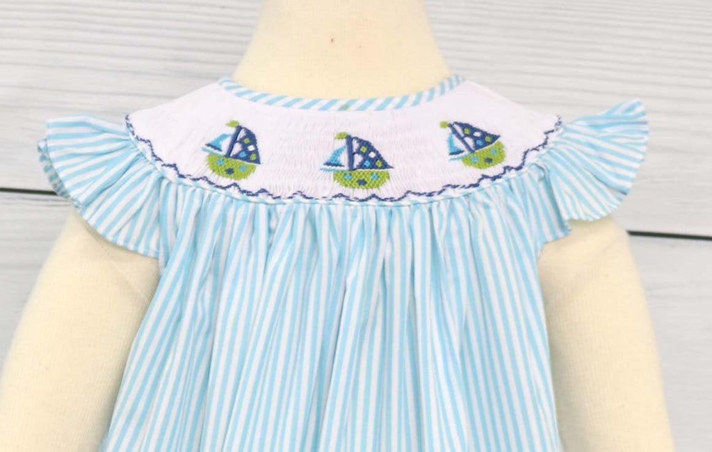 Sailboat smocked dress