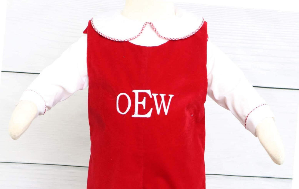 Velvet Romper, Christmas Jon Jon, Baby Boy Christmas Outfit 291583 C081-082 - Zuli Kids2