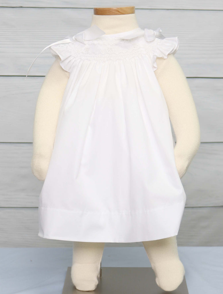 Baby Girl Baptism Dress, Infant Girl Christening Dress, Baby Girl White Dress, 412598 -CC081