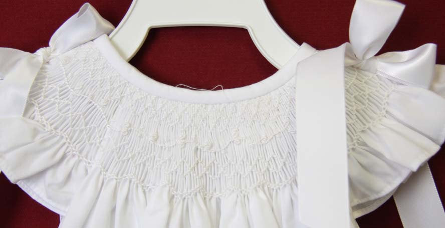 girls white baptism dress